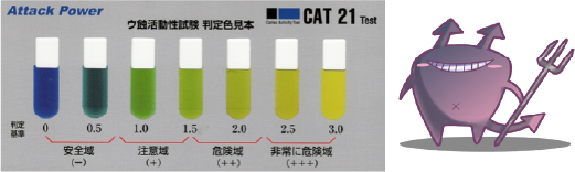 歯の汚れで（虫歯菌の強さ）調べる検査